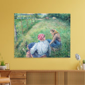 カミーユ・ガールズ1882 by Camille Pissarro Canvas Art キャンバスプリント (インサイチュ (リビング))