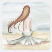 カミーユ・グリムショー人魚の潮見ステッカー スクエアシール (正面)