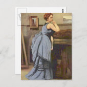 カミーユ・コロー – ブルーの女性 ポストカード (正面/裏面)