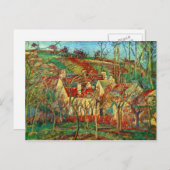 カミーユ・ピサロの赤い屋根 ポストカード (正面/裏面)