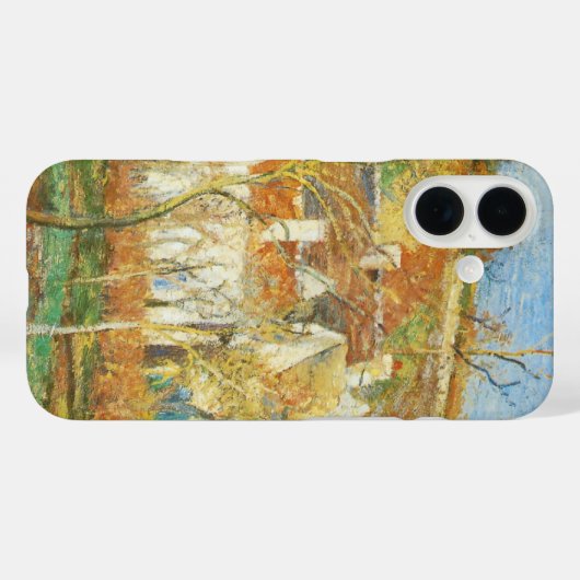 カミーユ・ピサロの『冬の村の角、赤い屋根』 Case-Mate iPhoneケース (裏面 (横))