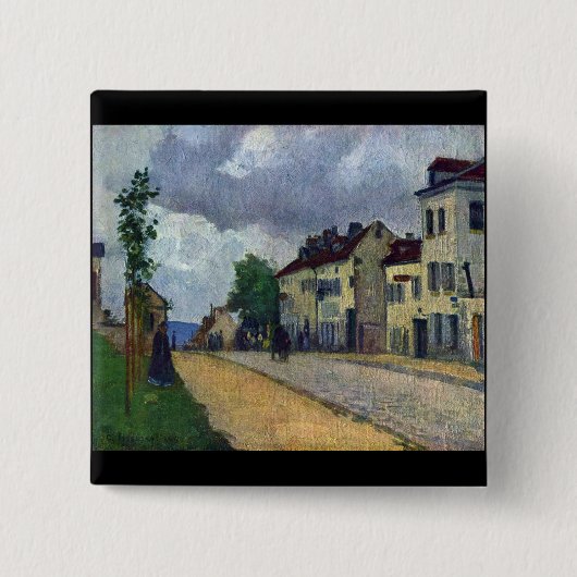 カミーユ・ピサロ著Rue de Gisors 缶バッジ (正面)