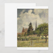 カミーユ・ピサロ - エラニーの教会 招待状 (正面/裏面)