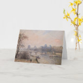 カミーユ・ピサロ - セーヌ川とルーヴル美術館 カード (黄色い花)