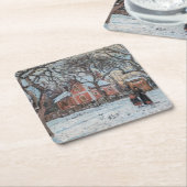 カミーユ・ピサロ - ルーベシアンヌのクヌギの木 スクエアペーパーコースター (アングル)