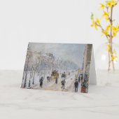 カミーユ・ピサロ - 外郭大通り、雪の効果 カード (黄色い花)
