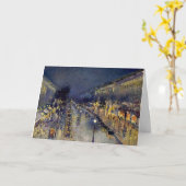 カミーユ・ピサロ - 夜のブルバール・モンマルトル カード (黄色い花)