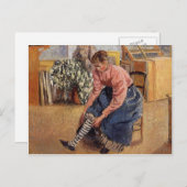 カミーユ・ピサロ – 女性のストッキング ポストカード (正面/裏面)