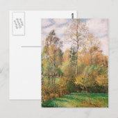 カミーユ・ピサロ – 秋，ポプラ， Eragny ポストカード (正面/裏面)