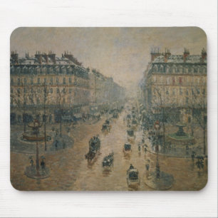 カミーユ・ピサロ Avenue de L'Opera、パリ1898年 マウスパッド