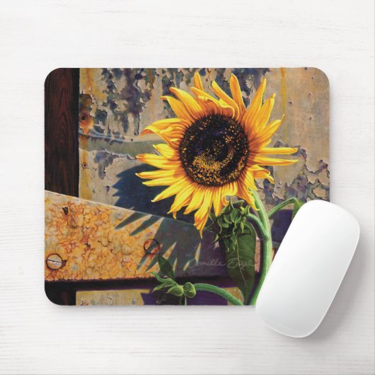 カミーユEngelを絵を描くマウスパッドのヒマワリの花 マウスパッド (マウス)