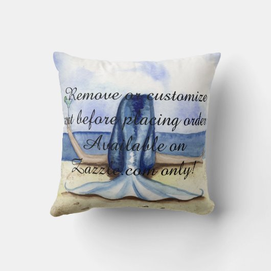 カミーユGrimshawのビーチのマルガリータの人魚の枕 クッション (裏面)