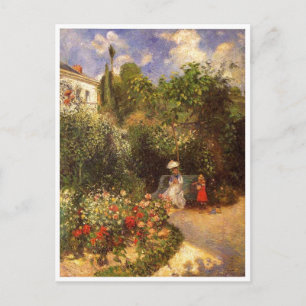 カミーユPissarro – ガーデン1877ベンチシェード ポストカード