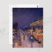 カミーリピサロザブールバードモンマルトルアットナイト ポストカード (正面/裏面)