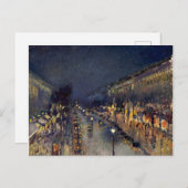 カミーリピサロブールバードモンマルトルアットナイト ポストカード (正面/裏面)