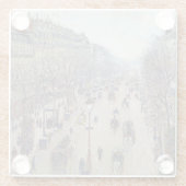 カミーリピサロ – ブールバードモンマルトル、朝 ガラスコースター (裏面)