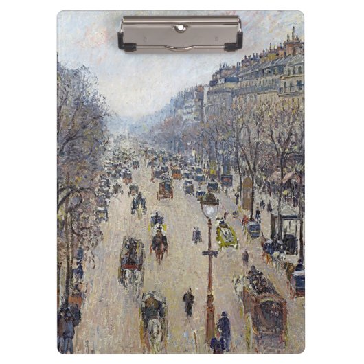 カミーリピサロ – ブールバードモンマルトル、朝 クリップボード (正面)
