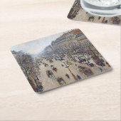 カミーリピサロ – ブールバードモンマルトル、朝 スクエアペーパーコースター (アングル)