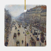 カミーリピサロ – ブールバードモンマルトル、朝 セラミックオーナメント (裏面)
