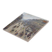 カミーリピサロ – ブールバードモンマルトル、朝 タイル (側面)