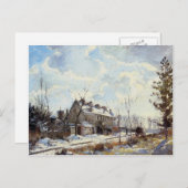 カミーリピサロ – ルーヴェチエンヌロード雪効果 ポストカード (正面/裏面)