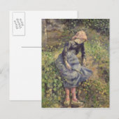 カミーリピサロ | Girl with a Stick, 1881 ポストカード (正面/裏面)