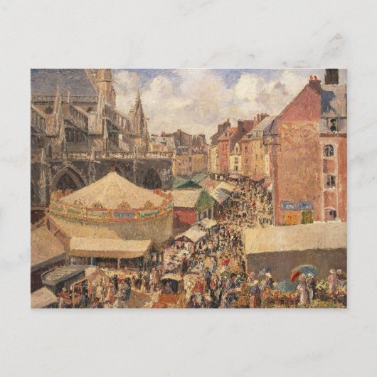 カミーリピサロ | The Fair in Dieppe, Sunny Morni ポストカード (正面)