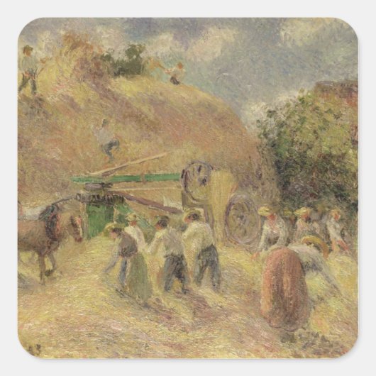 カミーリピサロ | The Harvest, 1883 スクエアシール (正面)