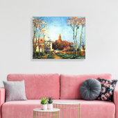 カミーリピサロVoisinの村への入り口 キャンバスプリント (インサイチュ (リビング))