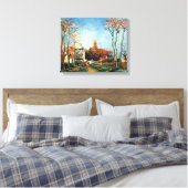 カミーリピサロVoisinの村への入り口 キャンバスプリント (インサイチュ (寝室))