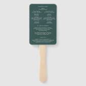 カミールパイングリーンモダン結婚式 プログラム ハンドファン (裏面)