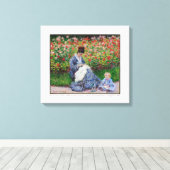 カミールモネと子供1875ファインアート キャンバスプリント (インサイチュ (ウッドフロア))