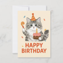 カムカムの猫 誕生日おめでとうのお祝い