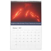 カムチャッカ半島の活火山 カレンダー (2月 2027)