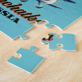 カムチャッカ半島ロシアの旅行地図。 ジグソーパズル (側面)