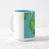 カムチャッカ半島ロシアの旅行地図。 ツートーンマグカップ (正面左)