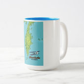 カムチャッカ半島ロシアの旅行地図。 ツートーンマグカップ (正面右)