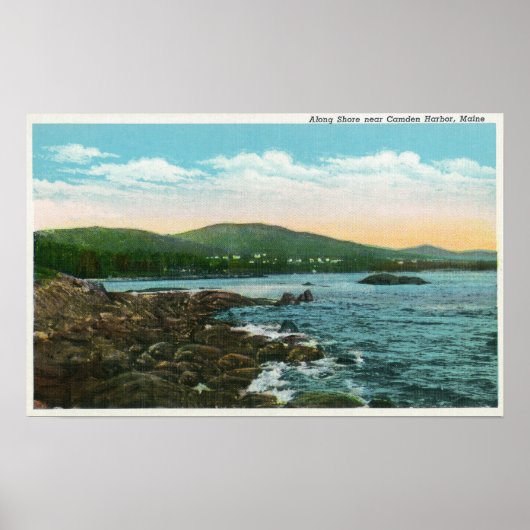 カムデンハーバー近くの海岸の眺め ポスター (正面)