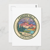 カムデンヒルズ州パークメインバッジ ポストカード (正面/裏面)