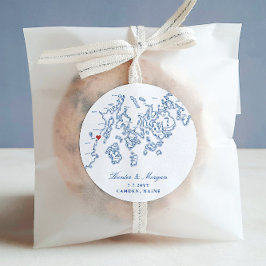 カムデンメインマップエレガントネイビーブルー結婚式の引き出物 ラウンドシール