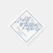 カムデンメーンマップネイビーエレガントウェディング スタンダードカクテルナプキン (角)