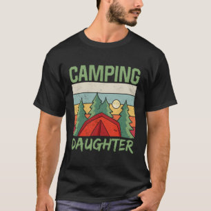 カムドーターキャンプサイトキャンパーキャンプキャンプファイア Tシャツ