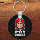 カムニズム投票にノーを言うトランプVance 2024ポおもしろいリ キーホルダー (正面)