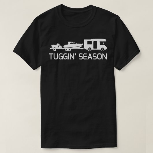 カムパーおもしろいRV曳航ボート&モーターサイクルタギンS Tシャツ (デザイン正面)