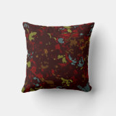 カムフラージュに対するカラフルの葉そして花 クッション (裏面)