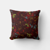 カムフラージュに対するカラフルの葉そして花 クッション (正面)