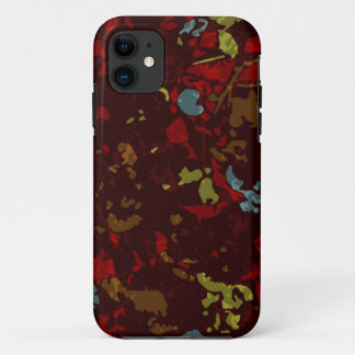 カムフラージュに対するカラフルの葉そして花 iPhone 11 ケース