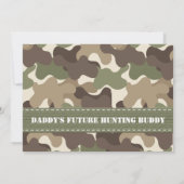 カムフラージュのハートのベビーの写真の誕生の発表 案内状 (裏面)