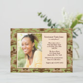 カムフラージュのブラウンの写真の招待状 招待状 (スタンド正面)