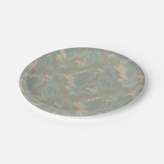 カムフラージュのプリントの軍隊の男の子の誕生会の供給 ペーパープレート (アングル)
